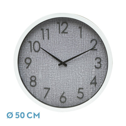 Reloj de Pared Higueron 50 cm Blanco y Gris Fabrilamp - vista principal | Fabrilamp / Abrila
