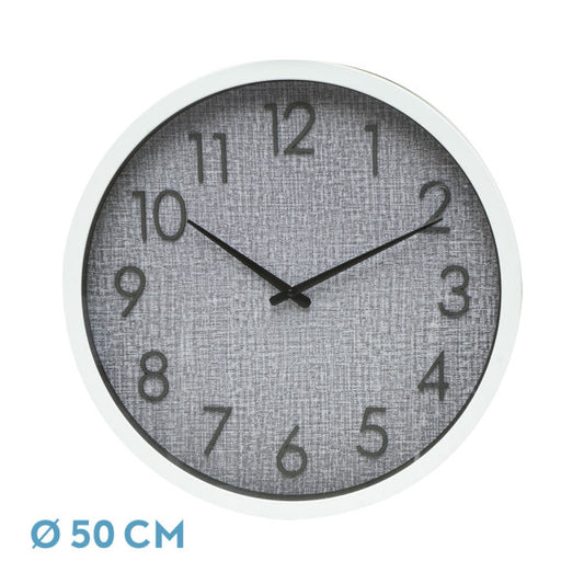 Reloj de Pared Higueron 50 cm Blanco y Gris Fabrilamp - vista principal | Fabrilamp / Abrila