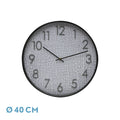 Reloj de pared Higuerón negro/gris de 40x40cm, vista frontal. Fabrilamp.