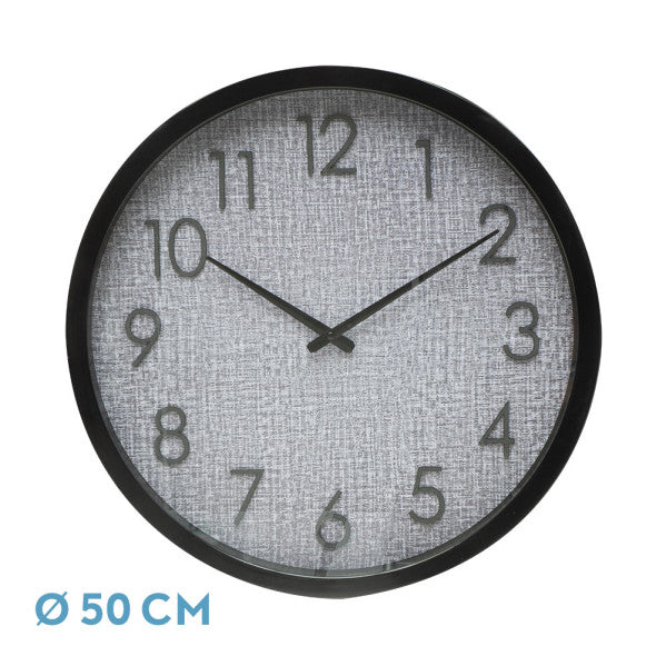 Reloj de Pared Higueron 50 cm Negro y Gris Movimiento Continuo Fabrilamp - vista principal | Fabrilamp / Abrila