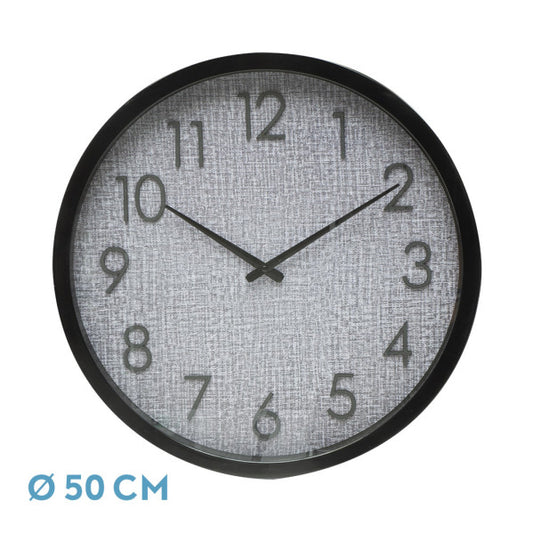 Reloj de Pared Higueron 50 cm Negro y Gris Movimiento Continuo Fabrilamp - vista principal | Fabrilamp / Abrila