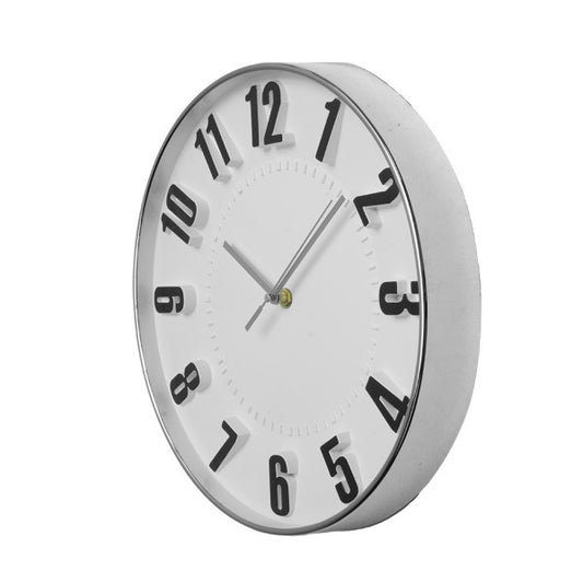 Reloj de Pared Hora 30 cm Plata Movimiento Continuo Fabrilamp - imagen 2 | Fabrilamp / Abrila
