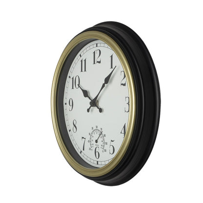 Reloj de pared Horacio Negro-Oro de 30cm, detalle de las agujas. Fabrilamp.