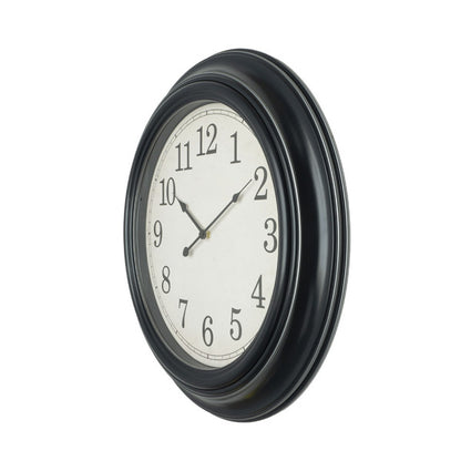 Reloj de pared Iniko negro/plata de 61cm, detalle de las agujas retro.