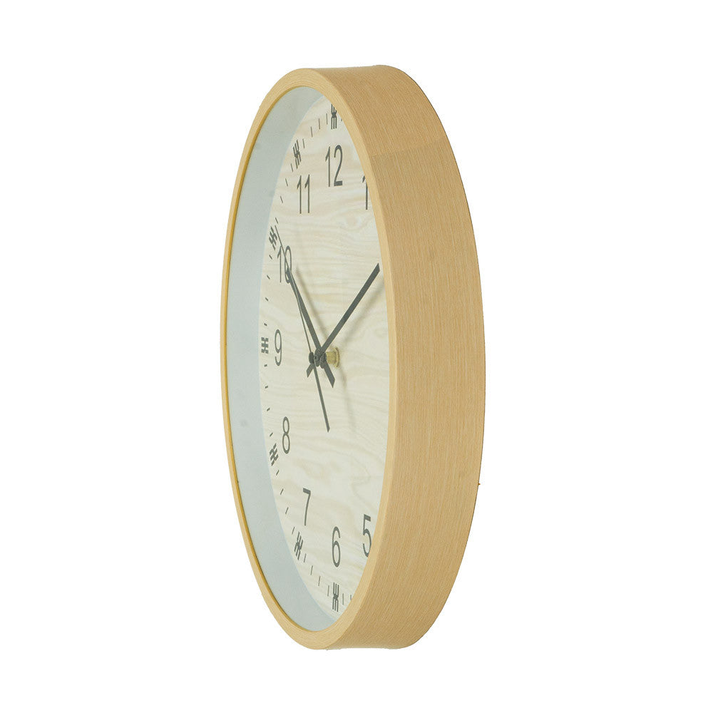 Reloj de pared Kiwi fabricado en policarbonato color madera