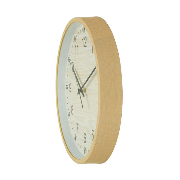Reloj de Pared Kiwi 35cm Fabrilamp/Abrila - Ref. 235313585 - Diseño elegante y rústico de madera (Cristal/Policarbonato), movimiento continuo, ideal para interiores.  Detalles del producto.
