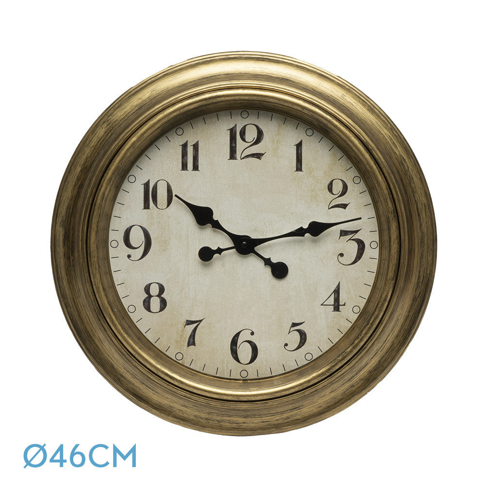 Reloj Pared Lamba Oro Agujas Retro Fabrilamp / Abrila 192410029