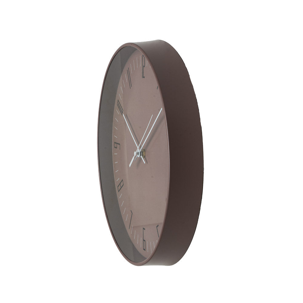 Reloj de pared Lemur fabricado en cristal marrón y policarbonato