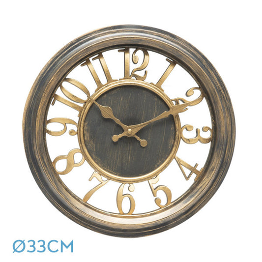 Reloj de Pared Limbo 33 cm Cuero Envejecido Movimiento Continuo Fabrilamp - vista principal | Fabrilamp / Abrila