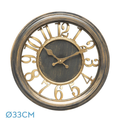 Reloj de Pared Limbo Fabrilamp / Abrila, diseño cuero envejecido, ref. 191510002