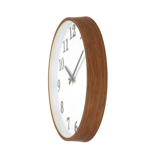 Reloj Lisbon fabricado en Cristal color Madera Oscura y Blanco