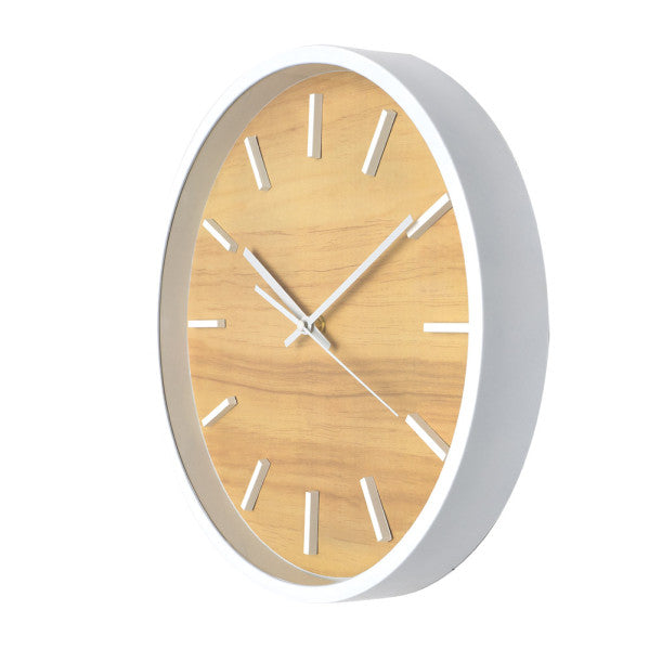 Reloj de pared Mesoma Blanco/Haya de 35cm, detalle del mecanismo.