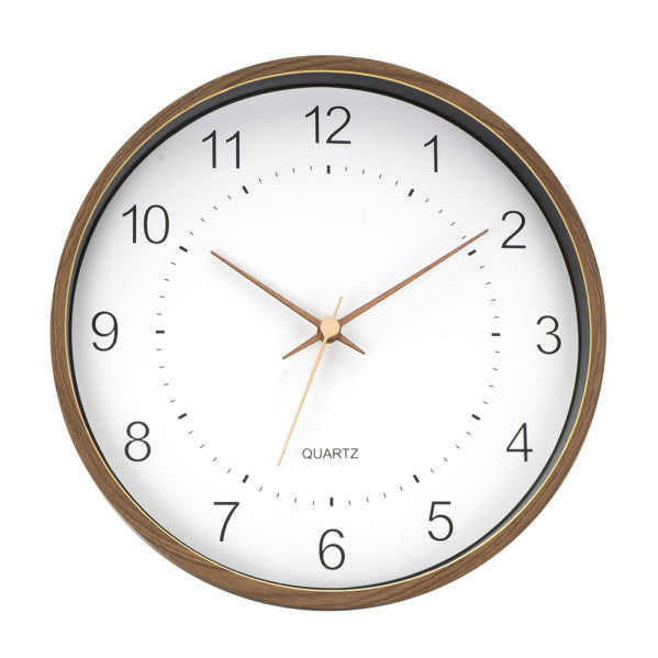 Reloj de Pared Fabrilamp / Abrila MONQUEY Madera Oscura/Blanco 35cm - LUZGURÚ