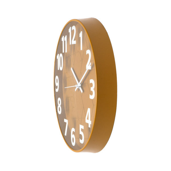 Detalles del Reloj de Pared Fabrilamp/Abrila Mouse Amarillo (Ref. 234713050), 30cm, silencioso, cristal y policarbonato.  Colección Mouse.
