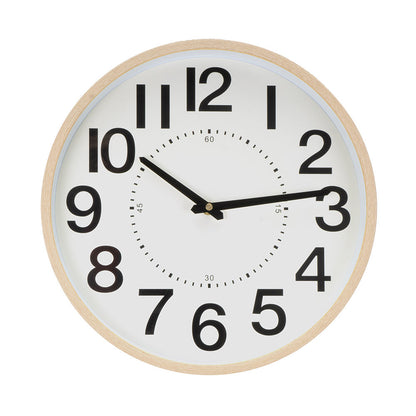 Reloj de pared Pipo Fabrilamp / Abrila 235213585, diseño moderno en madera y beis