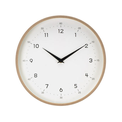 Reloj de Pared Ricoti 30 cm Movimiento Continuo Madera y Blanco Fabrilamp - vista principal | Fabrilamp / Abrila
