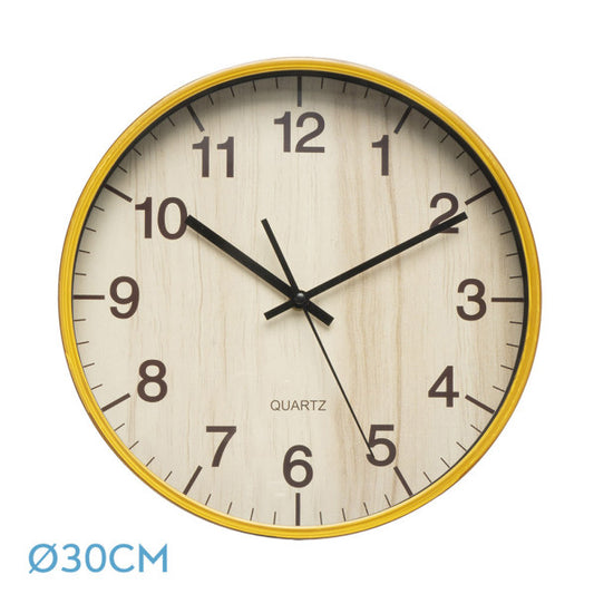 Reloj de pared Soyala Haya 30cm, vista frontal, Fabrilamp