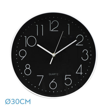 Reloj de pared Tiempo Blanco-Negro 30cm Fabrilamp - Vista frontal