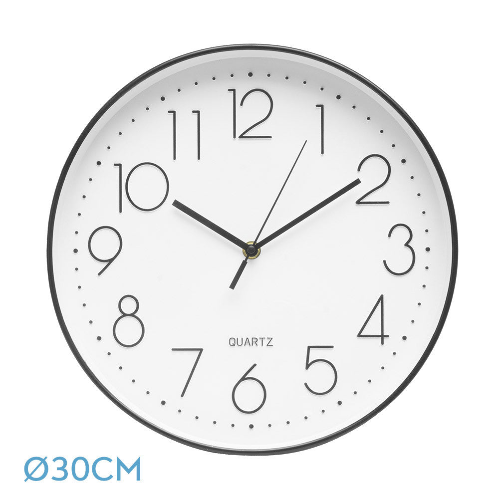 Reloj Pared Tiempo Negro Silencioso Fabrilamp / Abrila 191110009