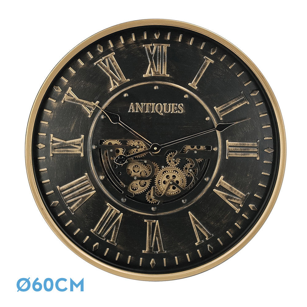Reloj de pared Trieste Fabrilamp / Abrila con engranajes, ref. 215310016