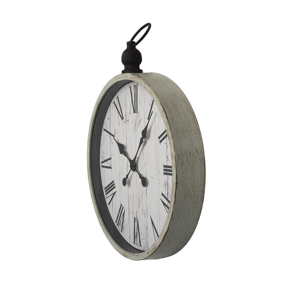 Reloj de pared fabricado en cristal color beige, estilo vintage