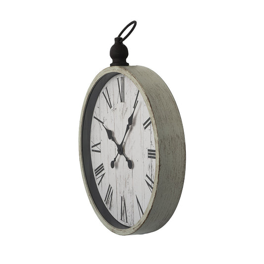 Reloj de pared fabricado en cristal color beige, estilo vintage
