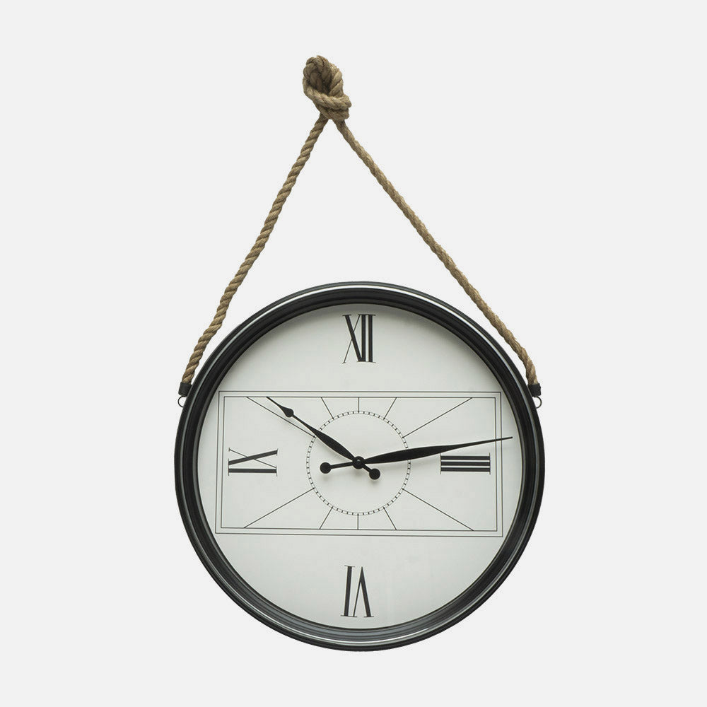 Elegante reloj de pared negro ideal para salón o comedor con estilo