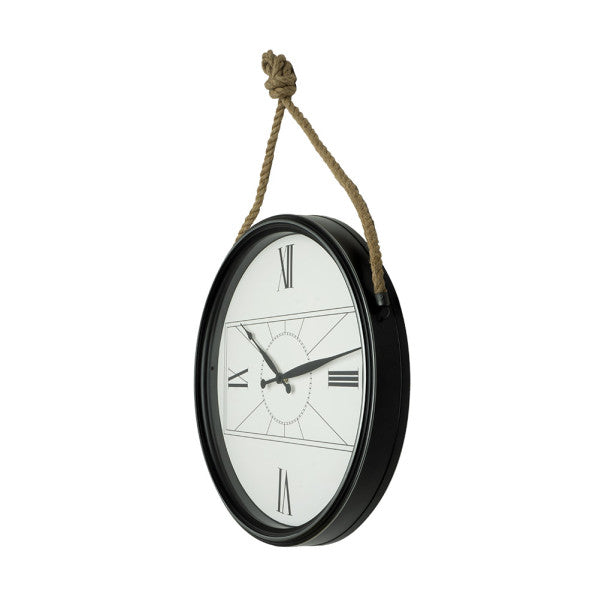 Reloj de pared Zaman Negro 50cm, detalle de las agujas, Fabrilamp.