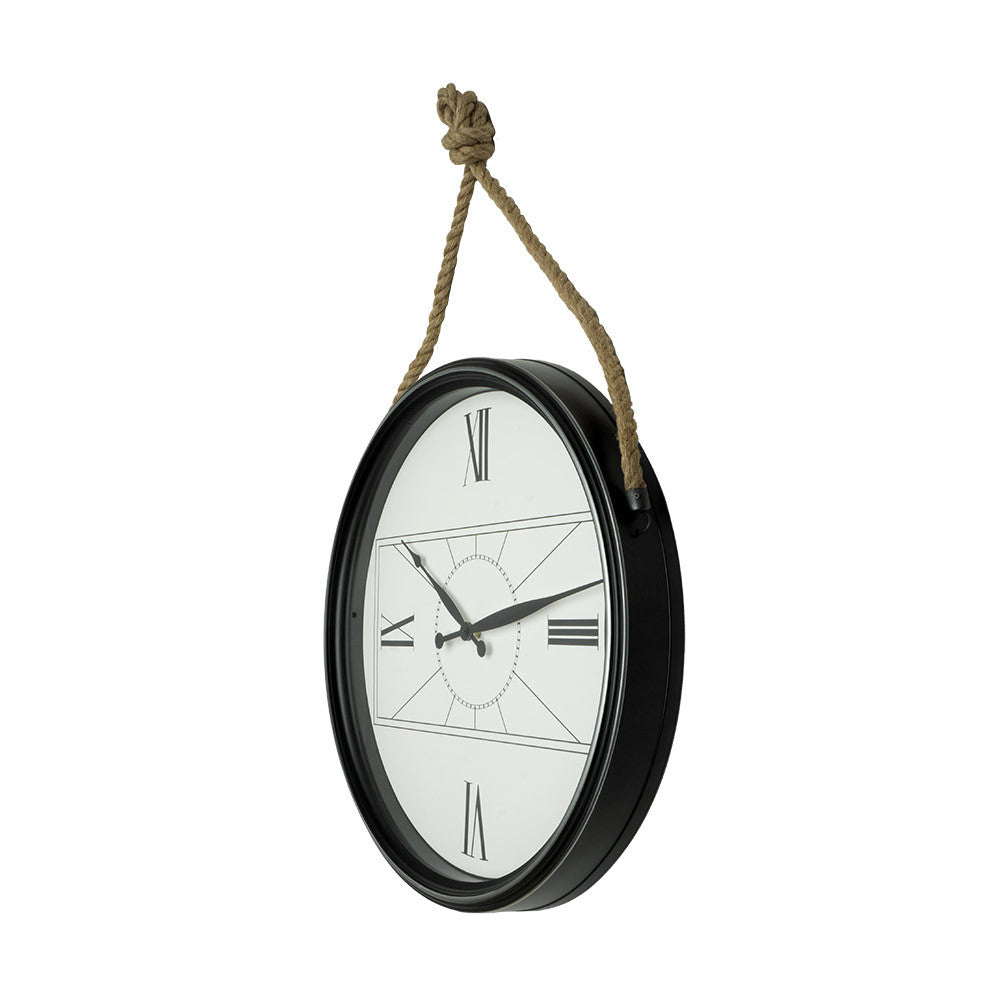 Reloj de pared Zaman fabricado en cristal color negro, diseño elegante