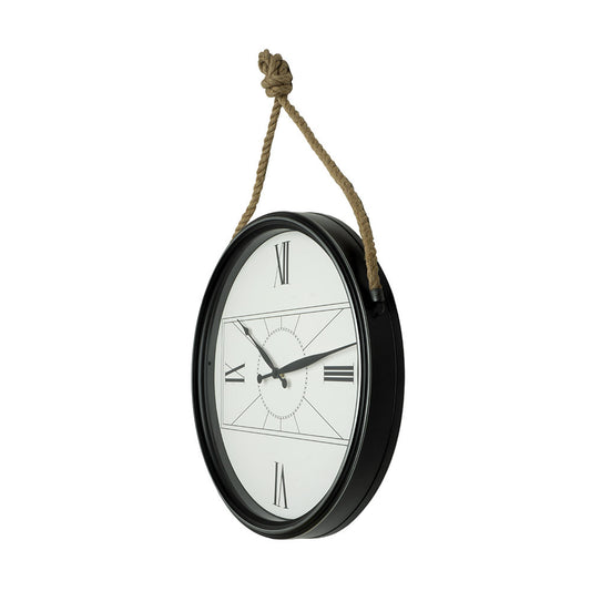 Reloj de pared Zaman fabricado en cristal color negro, diseño elegante