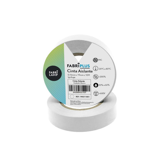 Cinta Aislante de PVC AISLANTE Blanca 19 mm x 10 m Fabrilamp - vista principal | Fabrilamp / Abrila