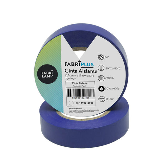 Cinta Aislante de PVC Azul 19 mm x 20 m Fabrilamp - vista principal | Fabrilamp / Abrila