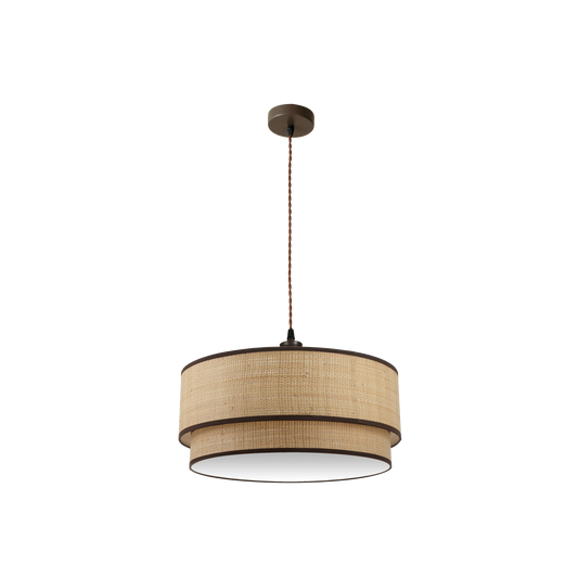 Lámpara Colgante Roque 60 cm 3xE27 Arpillera Fabrilamp - vista principal | Fabrilamp / Abrila · Ref. 172896002