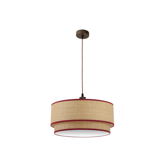 Lámpara Colgante Roque 60 cm 3xE27 Arpillera Fabrilamp - vista principal | Fabrilamp / Abrila · Ref. 172896007