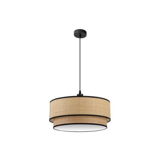 Lámpara Colgante Roque 60 cm 3xE27 Arpillera Fabrilamp - vista principal | Fabrilamp / Abrila · Ref. 172896009