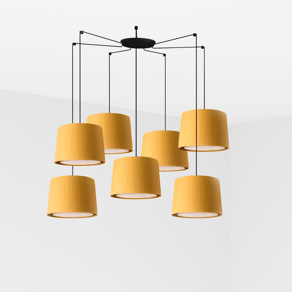 Modelo 3D interactivo y realidad aumentada de Lámpara Colgante SAMBA 7L 50 cm E27 15W FARO