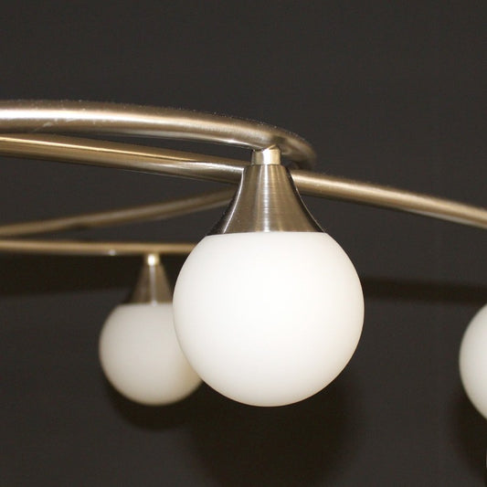 Semitecho Lotto fabricado en acero y cristal, color níquel satinado