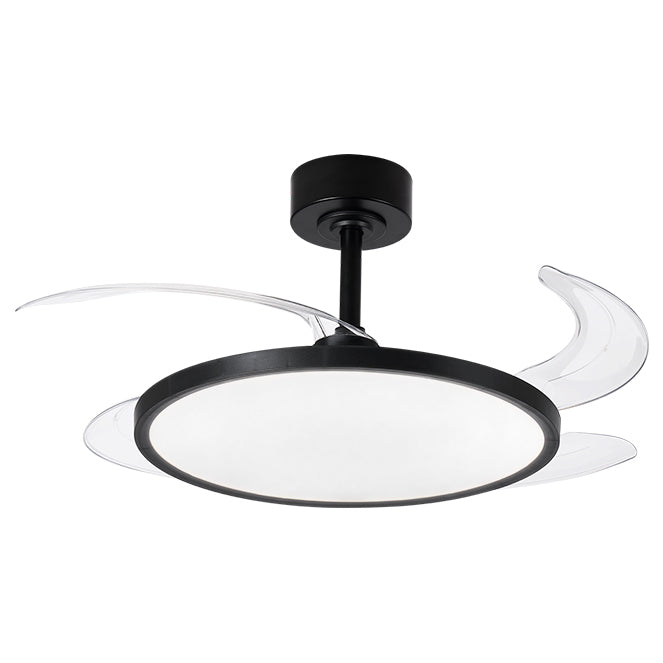 Ventilador DC SLIM , 4 aspas retráctiles, 72W LED 3000|4000|6000K, Al.35xD.106/50cm