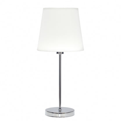 Sobremesa Maldivas Cromo/Blanco de Fabrilamp, vista frontal. Iluminación elegante para tu hogar.