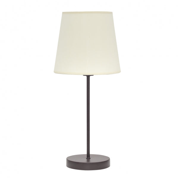 Sobremesa Maldivas marrón y beige de Fabrilamp, vista frontal. Iluminación elegante para tu hogar.