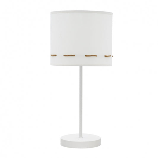 Lámpara de Sobremesa Trazos 42 cm Marrón Textil Fabrilamp - Vista frontal principal en fondo blanco | LuzGurú