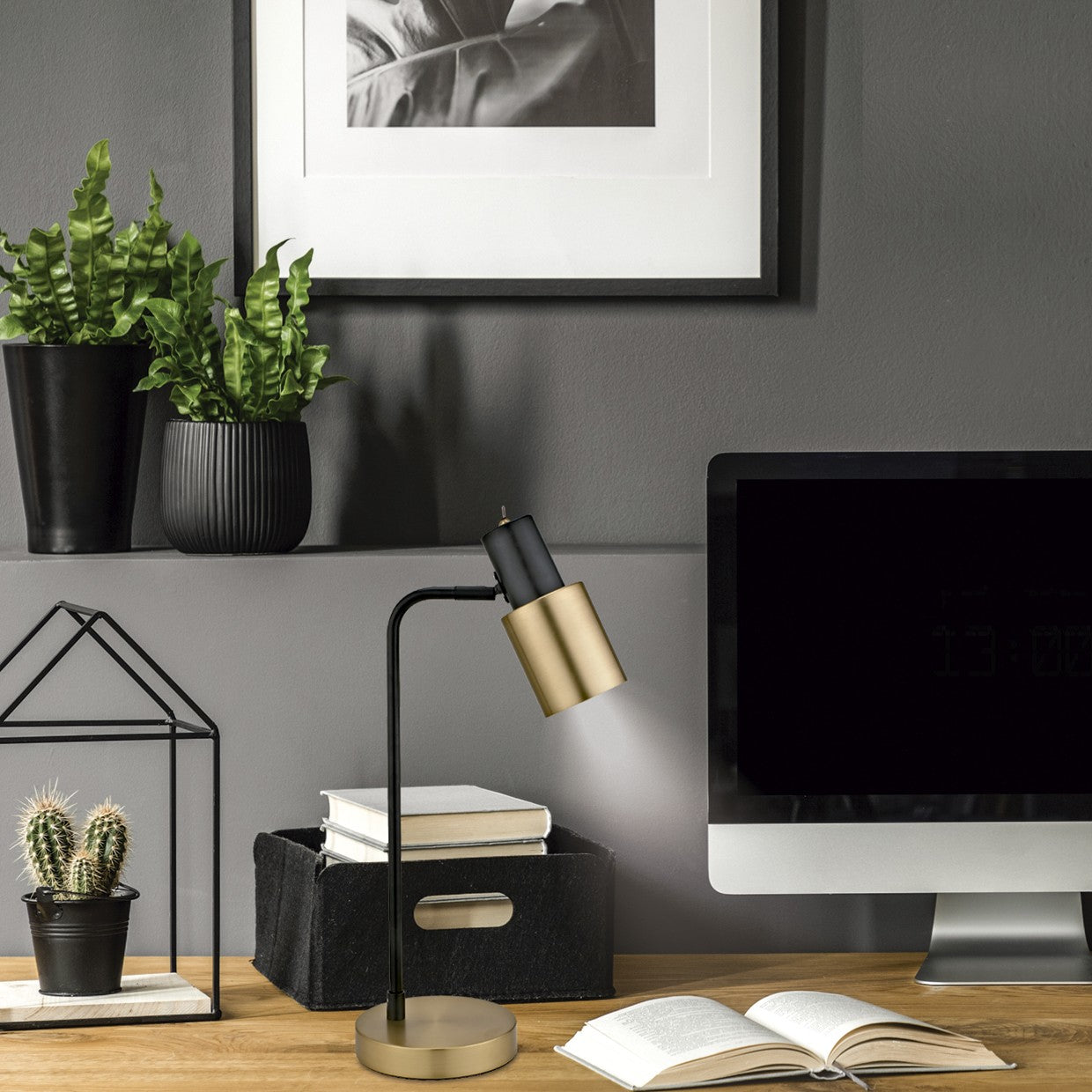 Medidas lámpara sobremesa Maena Negra AJP/Alemar (Ref. 11111) - luzguru.com
