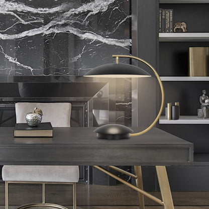 Sobremesa Nanda Negra Mate LED 12W AJP/Alemar (Ref. 11116) - Dimensiones. Luzguru.com
