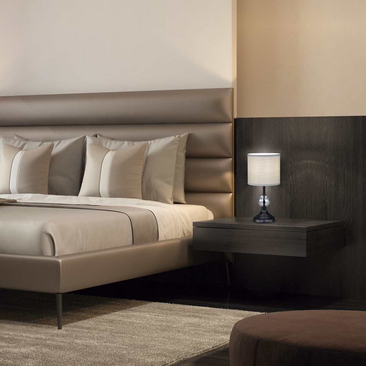 Sobremesa Alex Negra AJP/Alemar Ref. 11716 - Medidas: [Insertar medidas aquí] - Lámpara de sobremesa 40W E-14, diseño moderno, LuzGuru.
