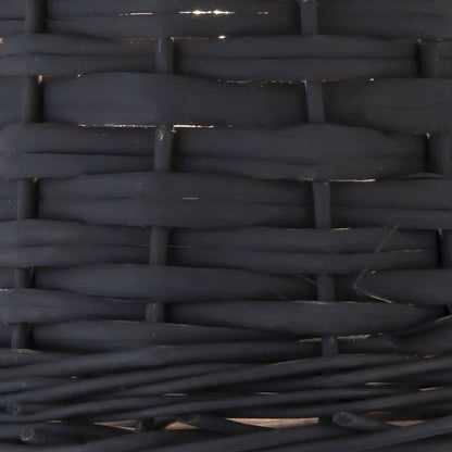 Lámpara sobremesa Alexia Negra AJP/Alemar (Ref. 60401): Dimensiones detalladas. Iluminación indirecta elegante con diseño en mimbre y metal.  Compra en luzguru.com
