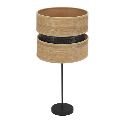 Lámpara de sobremesa Colet Fabrilamp / Abrila negro y madera clara, ref. 175671185