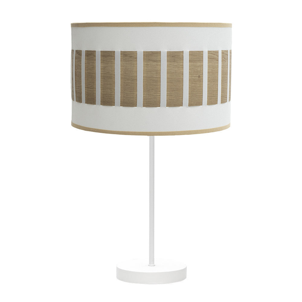 Sobremesa Ivanna Alto Fabrilamp - Lámpara de mesa moderna E27 en blanco y madera clara