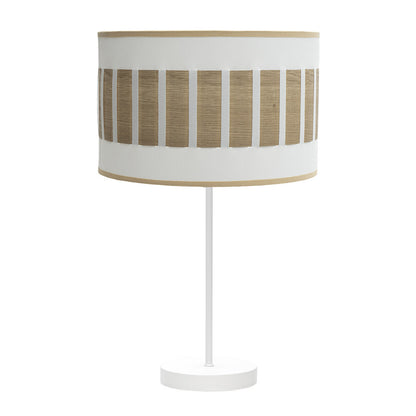 Sobremesa Ivanna Alto Fabrilamp - Lámpara de mesa moderna E27 en blanco y madera clara