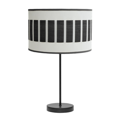 Lámpara Sobremesa Alto Ivanna Fabrilamp - Moderna Vintage con Pantalla Cilíndrica Madera Negra 188471109