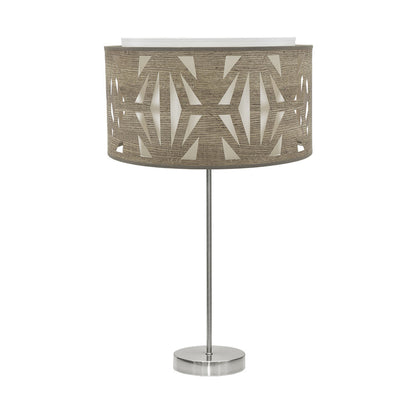 Lámpara de mesa Katerina Fabrilamp / Abrila, diseño moderno en níquel y madera gris, referencia 177971183